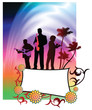 Live Music Band on Abstract Liquid Wave Background Live Music Band on Abstract Liquid Wave Background