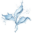 blue water splash isolated