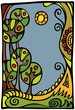 Fantasy vector fairy-tale colorful postcard. Fantasy vector fairy-tale colorful postcard.