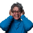 Woman protecting her hearing
