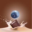 blueberries, chocolate and milk