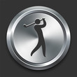 Golf Icon on Metal Internet Button