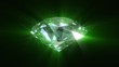 Spinning green shining diamond - looped 3d animation Spinning green shining diamond - looped 3d animation