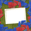 Festive invitation or greeting with ribbons on the old backgroun