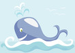 The big whale floating on the blue sea The big whale floating on the blue sea