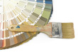 Color fan with indoor colors and paintbrush