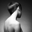 Spin of girl with an elegant short hair