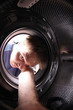 young man in wash machine