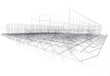 Modern architecture house, roof girder