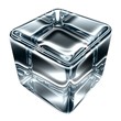 Glass cube isolated in white