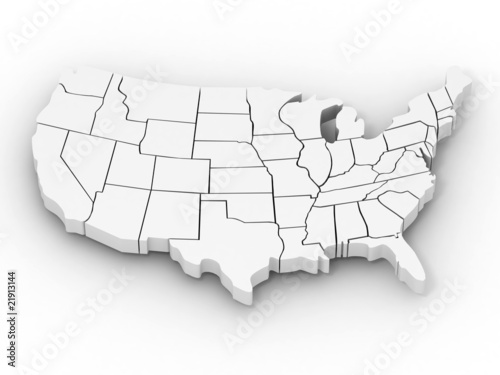 Illustration: Map of USA Map of USA
