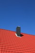 Neubau Schornstein Dachstuhl rote Dachziegel