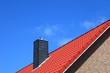 Neubau Schornstein Dachstuhl rote Dachziegel