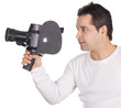 Cameraman isolated on white background Cameraman isolated on white background