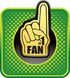 fan hand green halftone web button