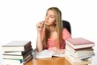 Girl student thinking