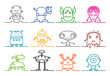 Vector: single line ALIENS & ROBOTS single line ALIENS & ROBOTS