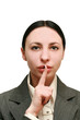 secret. beautiful girl with his finger near the lips. secret. beautiful girl with his finger near the lips.
