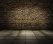 interior with brick wall