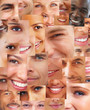 Creative background - Several  happy human faces