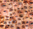 Collection and Collage of different people eyes