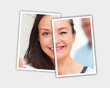 Comparison pictures of young and middle aged face