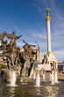 Statue of an angel in the center of Kiev on Independence Square