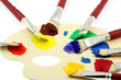 brosses sur palette, fond blanc brosses sur palette, fond blanc