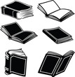 books in black and white style books in black and white style