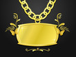 gold set of chain and decoratde plaque gold set of chain and decoratde plaque