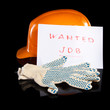Hard hat and work gloves