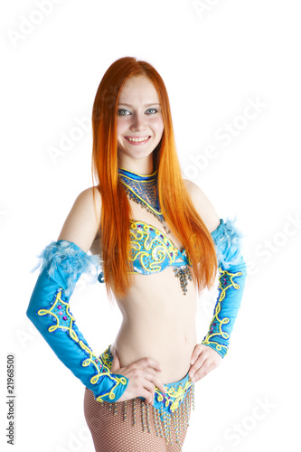 Photo: smiling girl in carnival suit smiling girl in carnival suit