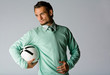 Man Holding Soccer Ball