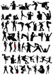 Set active children vector silhouettes