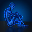 Sitting man in x-ray view Sitting man in x-ray view