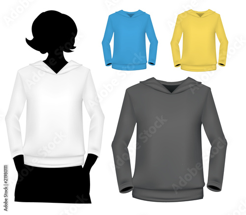 sweatshirt vector template. Sweatshirt template with human