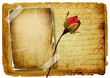 vintage love letter - blank page and rose vintage love letter - blank page and rose