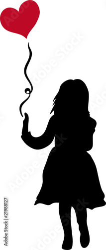Vektor: Kind, Herz, Silhouette, Vektor, Liebe Kind, Herz, Silhouette, Vektor, Liebe
