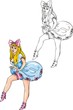 She merrily played, laughed and danced.