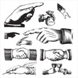 set of antique hands engravings (vector) set of antique hands engravings (vector)
