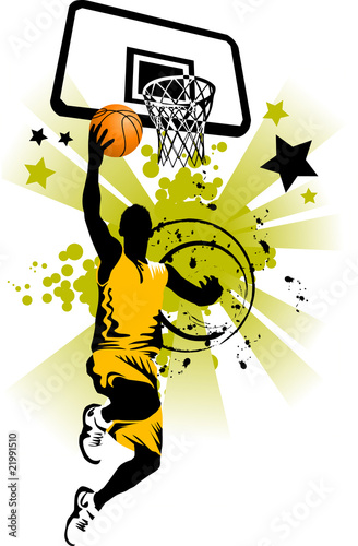 Vecteur : basketball player in yellow basketball player in yellow