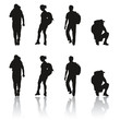 Silhouettes de randonneurs