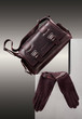 Brown handbag and gloves