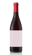 Glass bottle with red wine. Classic Burgundy style Glass bottle with red wine. Classic Burgundy style
