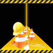 Vector traffic cones  with safety helmet
