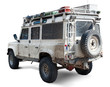 Muddy well equiped off-road car. Clipping path included.