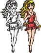 The girl with beautiful blue eye had a graceful legs.