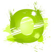Green abstract paint splashes font. Letter O Green abstract paint splashes font. Letter O