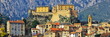 Vue panoramique de la citadelle et de la ville de Corte en Corse Vue panoramique de la citadelle et de la ville de Corte en Corse