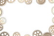 Frame made by rotating gear wheels isolated on white background